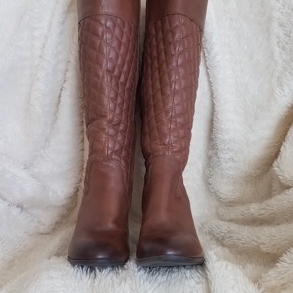 SIZE 9 Sole Society Quilted Brown Leather Boots EUC, "Bryan" - Picture 10 of 13